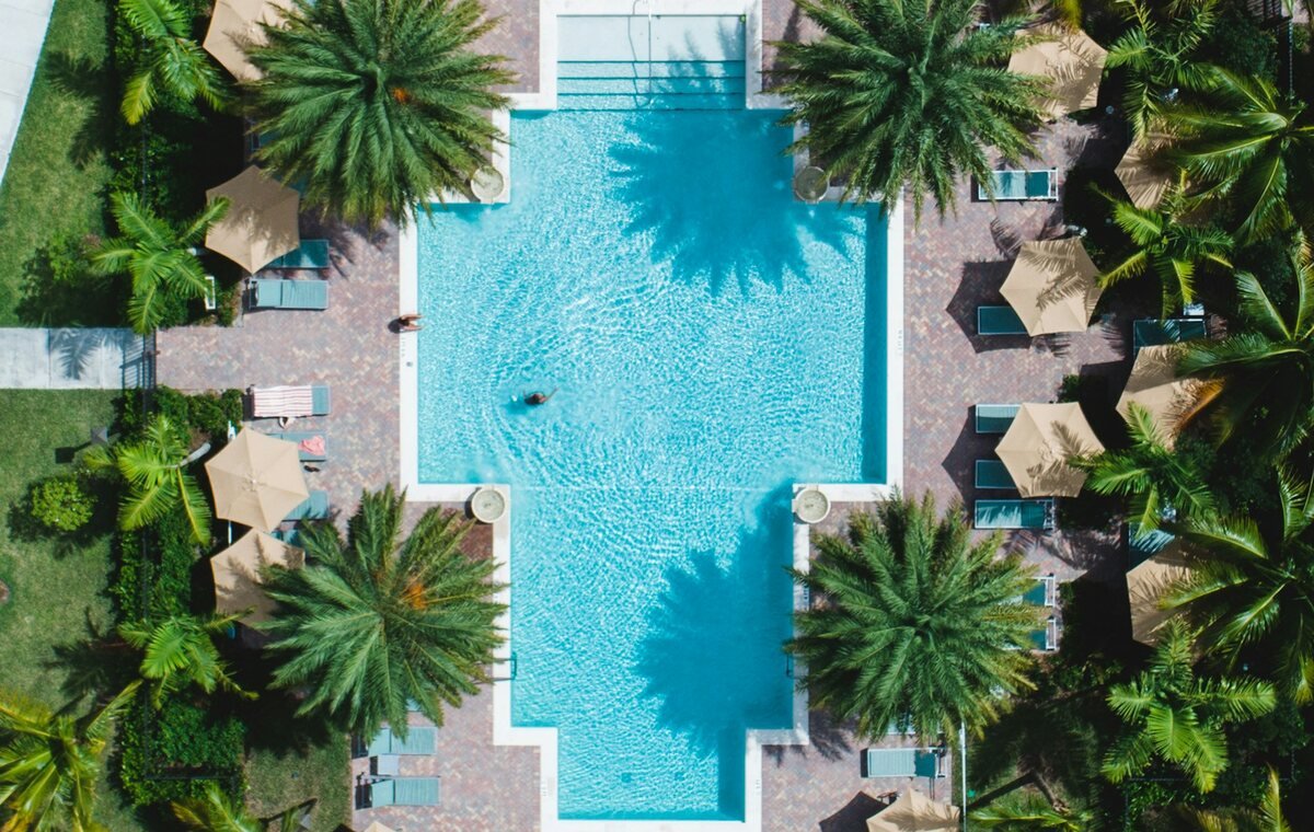 Clubhouse swimming pool and lounge area